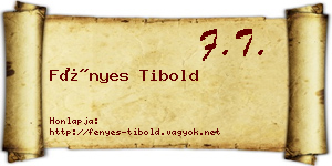 Fényes Tibold névjegykártya